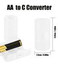 16 Piece Battery Converter Set AAA To AA And AA To C Adapters showing AA to C converter and dimensions