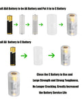 AAA to AA Battery Converter 12 Pack and AA to C and D Adapters 16 Pieces showing installation steps and usage instructions.