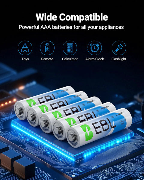 AAA Alkaline Batteries 1.5V Long Lasting Power For Devices Non Rechargeable displayed on circuit board