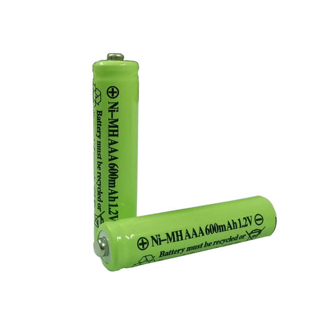 AAA NiMH 600mAh 1.2V Rechargeable Batteries For Solar Lights Garden Lamps 4 Pack, green casing, for eco-friendly use.