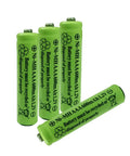 AAA NiMH 600mAh 1.2V Rechargeable Batteries For Solar Lights Garden Lamps 4 Pack in green casing, showing recycling symbols