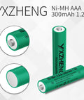 8 Pack AAA NiMH Rechargeable Battery 1.2V 300mAh For Outdoor Solar Lights, showing battery details and brand name YXZHENG