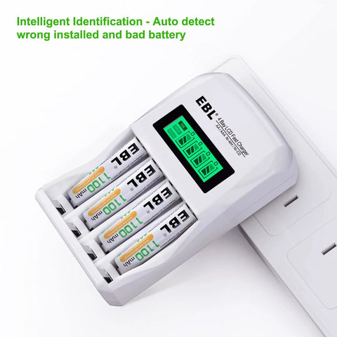 Eight Pack AAA Rechargeable 1100mAh NiMH Batteries With Individual LCD Charger in use