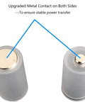 Close-up of AAA to AA Battery Adapter Case With Metal Contacts, Clear, showing upgraded metal contact points on both sides.