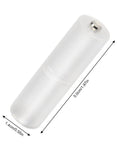 Clear AAA To AA Battery Adapter For Converting AAA Batteries To AA Size, illustrating dimensions and metal contact.