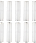 AAA To AA Battery Adapter For Converting AAA Batteries To AA Size Clear, 10-pack shown vertically in clear casing