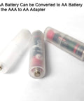 Clear AAA to AA Battery Adapter showing conversion setup