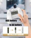 AAA To AA Battery Adapter Kit 8 Pack Converter Cases Holder Shell With Metal Contacts On Bottom in a gaming controller