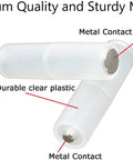 40 Pcs AAA to AA Battery Adapters Converting AAA to AA with Secure Metal Contact, clear white plastic showing metal contacts