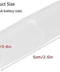 Image showing the size dimensions of the AAA to AA Battery Adapter Case With Metal Contacts, Clear, Pack of 4, illustrating length and diameter.