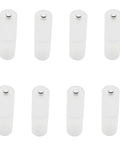 8 Pack AAA To AA Battery Adapters With Metal Contacts On Bottom Transparent, showing eight transparent adapters in two rows.