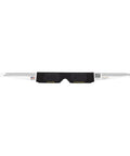 Front view of AAS Approved ISO and CE Solar Eclipse Glasses for 2026 Total Eclipse in Spain showing safety labels and black lenses.