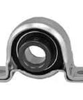 Front view of 30mm Narrow Eccentric Locking Collar Pillow Block Bearing with Pressed Steel Housing, R7 Contact Seal, M12 Bolt Mount, Relubricatable