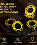 ABEC 9 Ceramic Ball Bearings Kit For Skateboards And Longboards With Titanium Coating 608RS showcasing cool design on surface