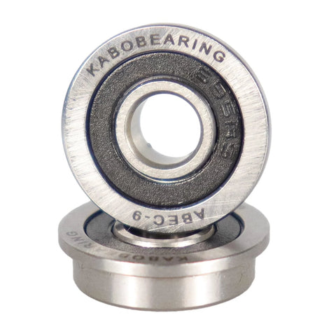 Close-up of F695-2RS Flanged Ball Bearing ABEC-9 5x13x4mm Double Rubber Sealed Chrome Steel GCr15, ideal for high-speed motors and 3D printers.
