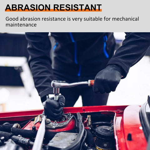 Person using Large Chemical Resistant Latex Gloves 10 Pairs Heavy Duty Dishwashing Gloves for automotive repair