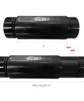 ABS Expansion Joint 1.5 Inch By 1.5 Inch For Pipe Fittings Ultra Premium ABS Plastic Real Furniture Grade Weather And Impact Resistant Adjustable 1.5 Inch Offset For Easy Drain Pipe Alignment Smooth Interior Reducing Friction, showing front view and variable length from 5 to 12 inches.