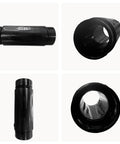 ABS Expansion Joint 1.5 Inch By 1.5 Inch For Pipe Fittings Ultra Premium ABS Plastic shown from front and side views