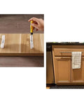 Installing set of 10 false front cabinet clips with screws for four and a half inch drawer fronts, heavy duty ABS for kitchen cabinets