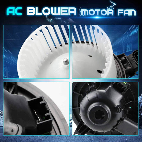ABS Heater Blower Motor Fan Replacement For Ford Expedition 2009 2017 Ford F 150 2009 2014 Lincoln Navigator 2009 2014 With Auto Climate Control Replaces Part Numbers CL1Z 19805 A 700237 615 00200 FO3126130 showing multiple angles and parts including the fan blades and housing close-up.