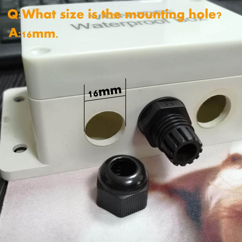 Outdoor Universal Junction Box Weatherproof IP67 ABS Plastic Enclosure with Four M16 Cable Glands