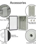 Accessories for IP65 Waterproof ABS Plastic Junction Box Enclosure with Hinged Clear Cover, showing mounting plate and components.