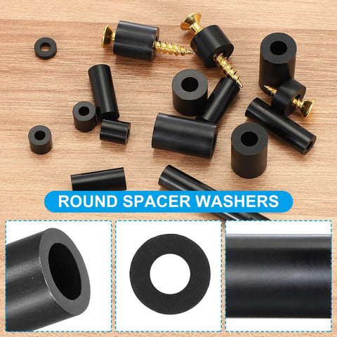 Pack Of 50 ABS Round Spacers 4mm Inner Diameter 7mm Outer Diameter 13mm Height Black Nylon Unthreaded Stud Spacers For M4 Screws Bolts Barrels Shields Boards From Warping Short Circuits In Enclosures And Projects