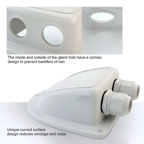 ABS Solar Double Cable Entry Gland For 2mm2 To 6mm2 Cables Weatherproof Seal Upgrade With Split Upper And Lower Covers For RV
