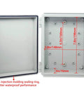 All Weather Built To Last IP67 Waterproof ABS Electrical Enclosure With Hinged Cover And Stainless Steel Latch Two Cable Glands Mounting Plate And Wall Bracket Indoor Outdoor Project Box 8.7 By 6.7 By 4.3 Inches with open hinged cover
