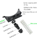 IP68 Waterproof Electrical Box With 24A Barrier Terminals, 10 Position Terminal Block, ABS Plastic Black Junction Box Kit components