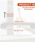 10 Pack Cartoon Drawer Pulls 5 Inch ABS Plastic Closet Wardrobe Door Handles size dimensions with screw details.