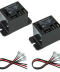 AC 120V Power Relay With 30A SPDT 1NO 1NC Flange Mount 10 Quick Connect Terminals Mini Relay Pack Of 2 and cables