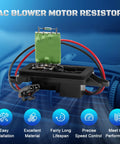 AC Blower Motor Resistor Kit With Harness For 2003 2004 2005 2006 Chevy Silverado 1500 2500 HD Suburban Tahoe GMC Sierra Yukon Cadillac Escalade Avalanche Fits Manual AC Without Rear Vents, shown with wiring harness on dashboard background.