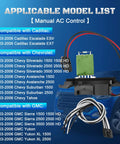 AC Blower Motor Resistor Kit With Harness For 2003 2004 2005 2006 Chevy Silverado 1500 2500 HD Suburban Tahoe displayed with model list