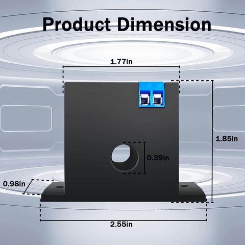 Dimensions of AC Current Sensing Switch Relay 0 to 50 Amp Normally Open Or Normally Closed Current Sensor Monitoring Relay With PLC Linkage Signal And Overload Protection M3060