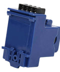 Side view of Non Contact AC Current Switch Transducer With NO And NC Contacts, Isolation Induction Switch, 1.6 To 50 Amp Range, blue casing
