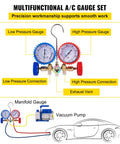 3CFM 1/4HP Single Stage Air Vacuum Pump Kit for HVAC with manifold gauge set diagram