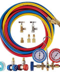 Pro Grade 3.5 CFM Single Stage Vacuum Pump For HVAC Systems with manifold gauge set and hoses for R134A R410A recharging