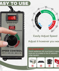 AC Motor Speed Controller 100V-120V 15A Variable Speed Regulator with LED display and overload protection in use