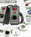 AC Motor Speed Controller 100V-120V 15A Variable Speed Regulator with LED Display for Router, Drill, Fan, and Polishing Machine