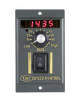 Front view of AC Motor Speed Controller Adjustable Stepless Regulator Switch With LED Display Knob 220V 15W To 400W Black Pro Grade