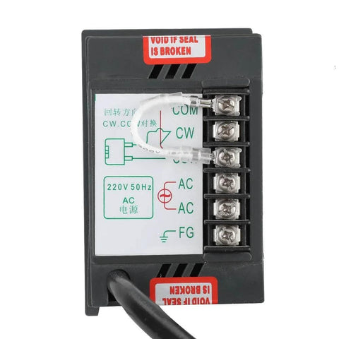 Back view wiring terminals of AC Motor Speed Controller Adjustable Stepless Regulator Switch With LED Display Knob 220V 15W To 400W Black Pro Grade