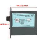 Side view of AC Motor Speed Controller Adjustable Stepless Regulator Switch With LED Display Knob 220V 15W To 400W, 10cm size.