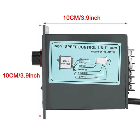 Side view of AC Motor Speed Controller Adjustable Stepless Regulator Switch With LED Display Knob 220V 15W To 400W, 10cm size.
