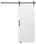 Sliding Barn Door 36 By 84 Inches With MDF Panel And Hardware Kit, Water Resistant PVC Coating, Easy Installation, Quiet And Smooth Glide