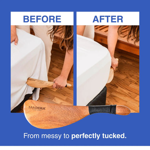 Bed Sheet Tucker Mattress Lifter Tool Made From Sturdy Acacia Wood That Helps You Change Sheets Without Strain Back Saver Works With Fitted And Flat Sheets Comforters And Blankets