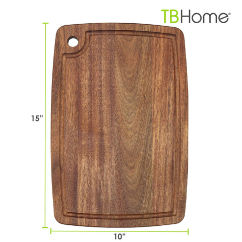 Acacia Wood Cutting Board With Juice Groove For Everyday Kitchen Prep Kitchen Workhorse 15 Inch By 10 Inch