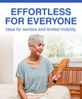 Senior woman holding Bed Sheet Tucker Mattress Lifter Tool Made From Sturdy Acacia Wood That Helps You Change Sheets Without Strain