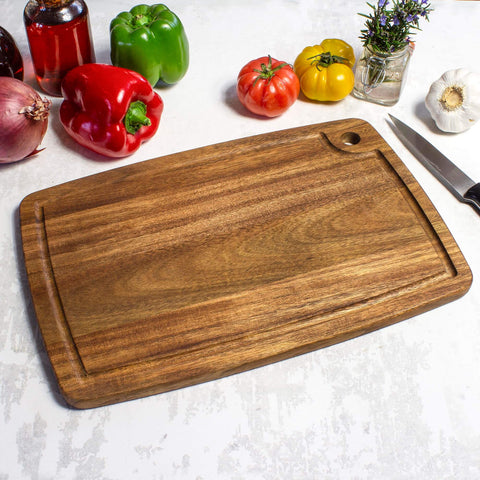 Acacia Wood Cutting Board With Juice Groove For Everyday Kitchen Prep Kitchen Workhorse 15 Inch By 10 Inch Durable Carving Board