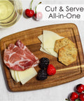 Must Have Acacia Wood Cutting Board With Juice Groove 8x6 Inch Small Kitchen Prep Board With Meat, Cheese, and Crackers